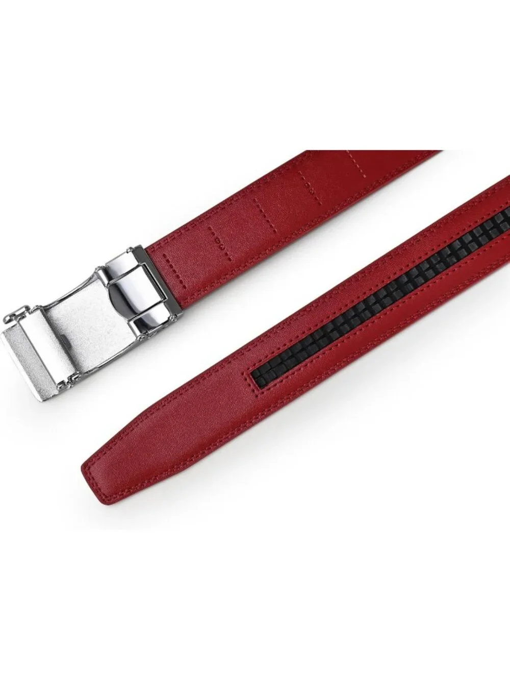 Men's Ratchet Dress Belt with Automatic Buckle - Adjustable Brown/Black 35mm